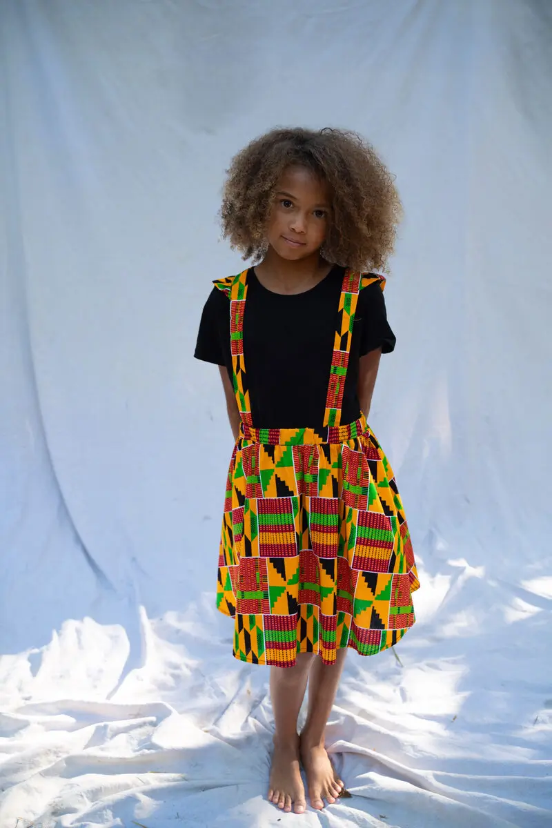 Jupe enfant à bretelles Ashanti Orange