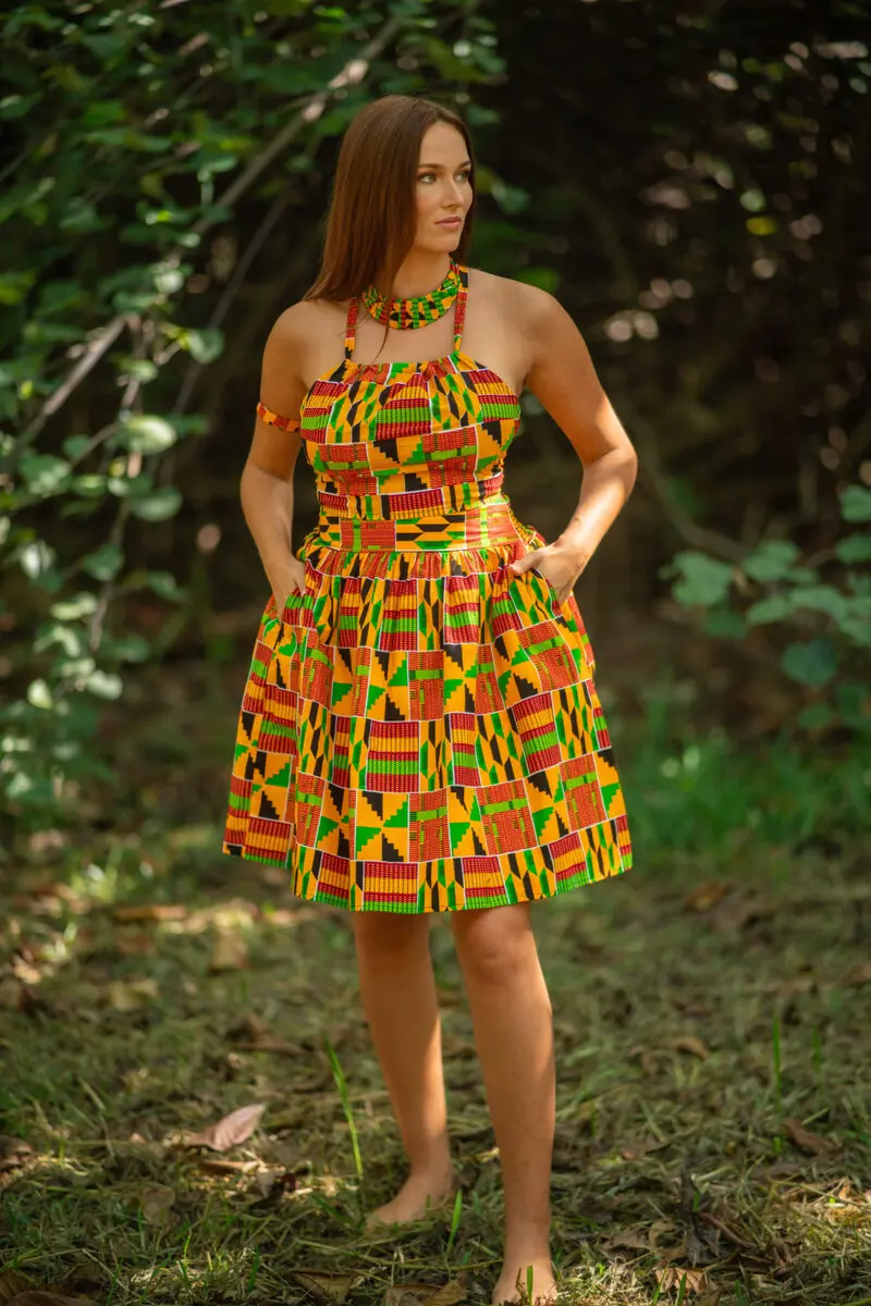 Jupe midi Ashanti Orange