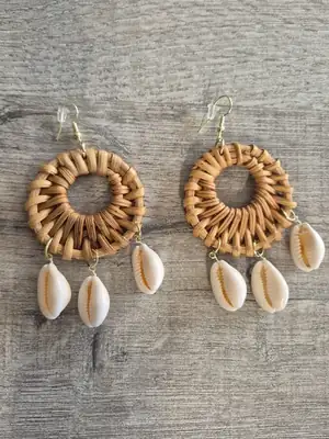 Boucles Rotin Cauri rondes 3