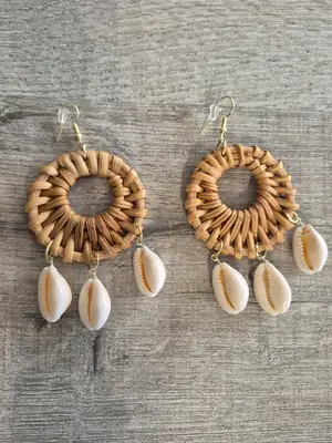 Boucles Rotin Cauri rondes