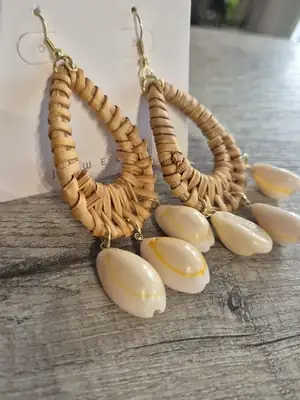 Boucles Rotin Cauri ovales 3