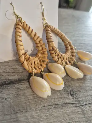 Boucles Rotin Cauri ovales