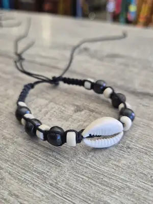 Bracelet Cauri noir et blanc 3