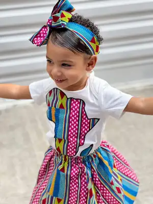 Ensemble fille rose Afrique 3