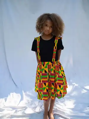 Jupe enfant à bretelles Ashanti Orange