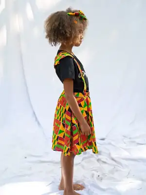 Jupe enfant à bretelles Ashanti Orange