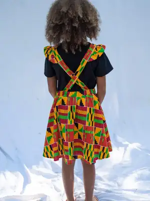 Jupe enfant à bretelles Ashanti Orange 3