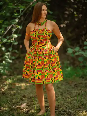 Jupe midi Ashanti Orange