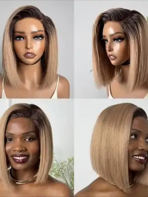 Perruque Lisse blond cendré 10 pouces mini lace 3