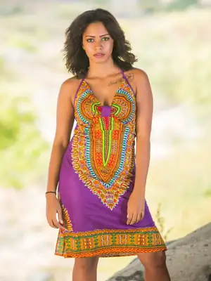 Robe Dashiki décolletée (3 coloris) 6