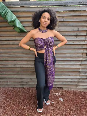 Top bandeau Senia mauve 7