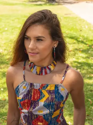 Top dos nu Senia à motif