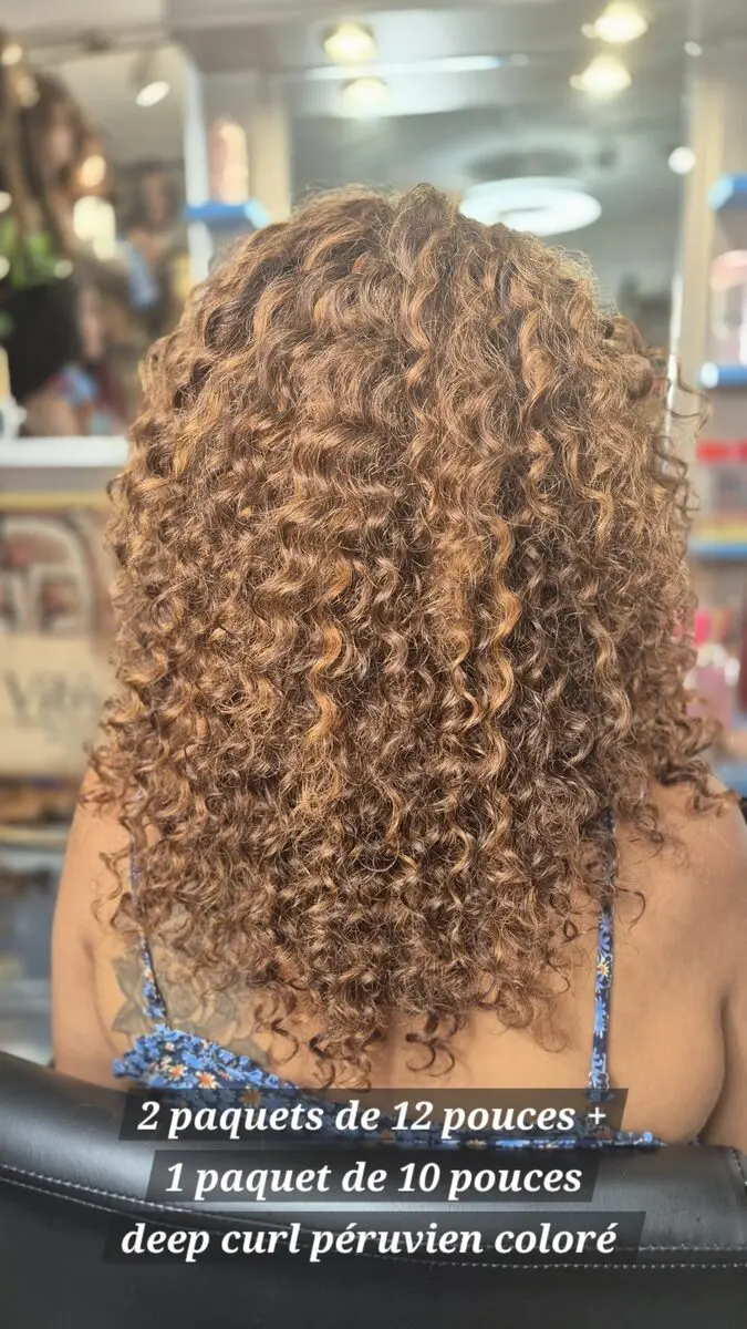 Tissage Deep curl péruvien coloré