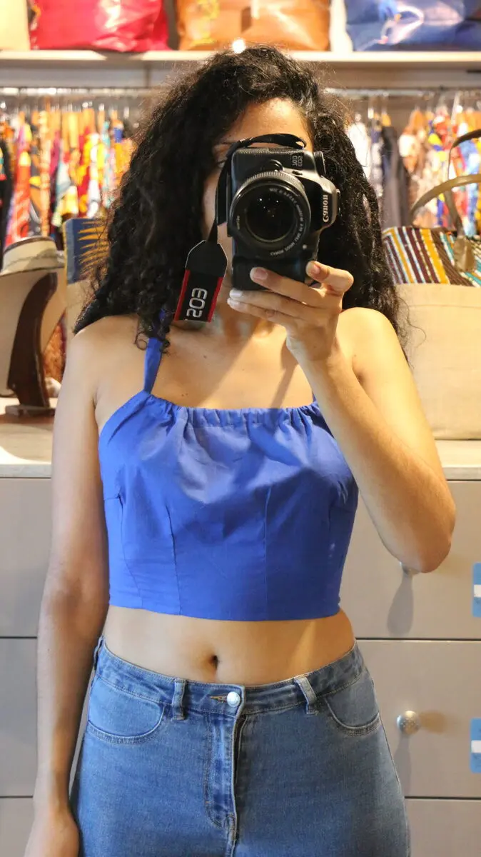 Top dos nu Bleu roi